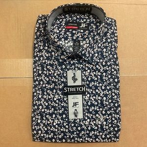 J. Ferrar Mens Cotton Stretch Slim Fit Dress Shirt